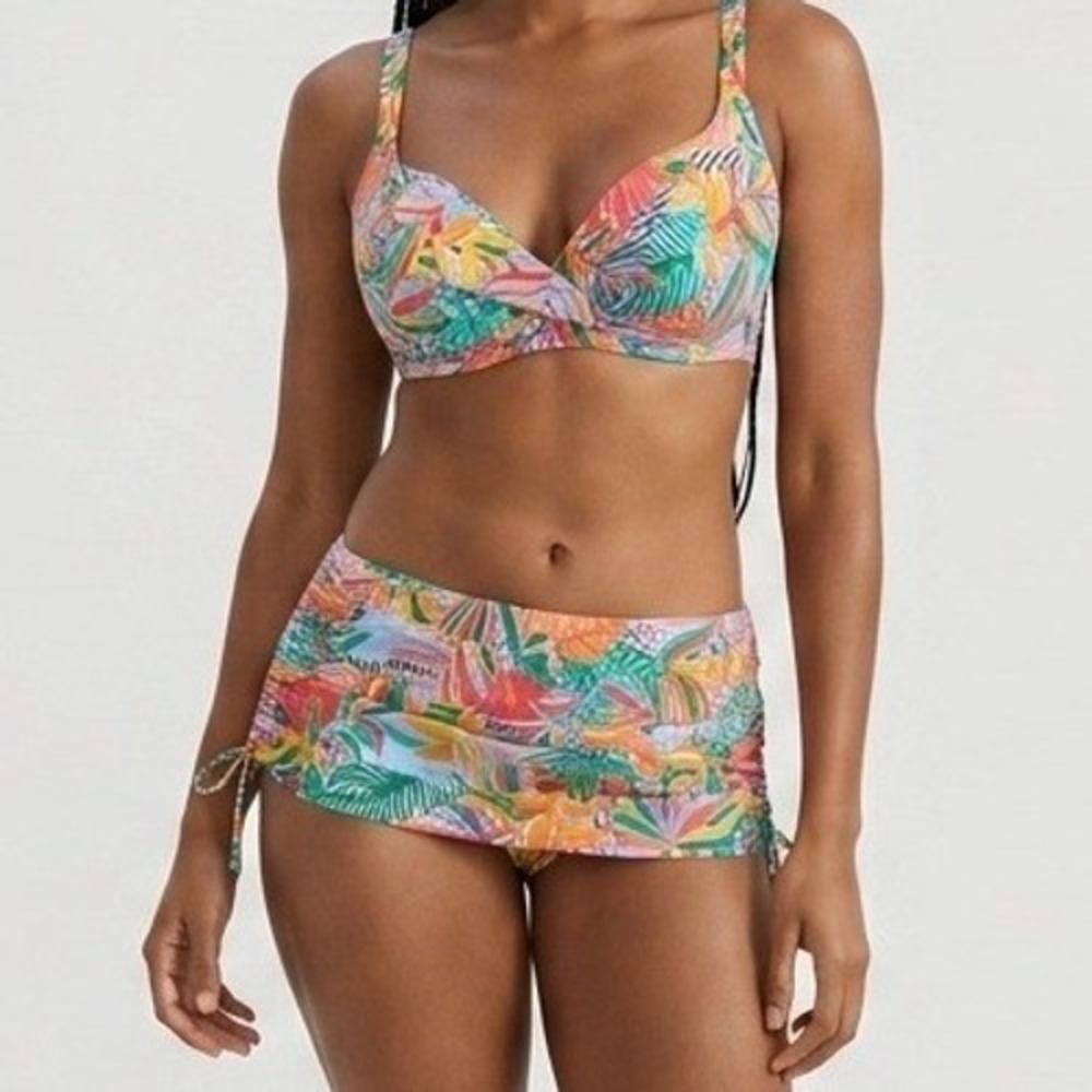 Birdsong Wild Tropic Bikini Set Colorful Skirt 38G/XL